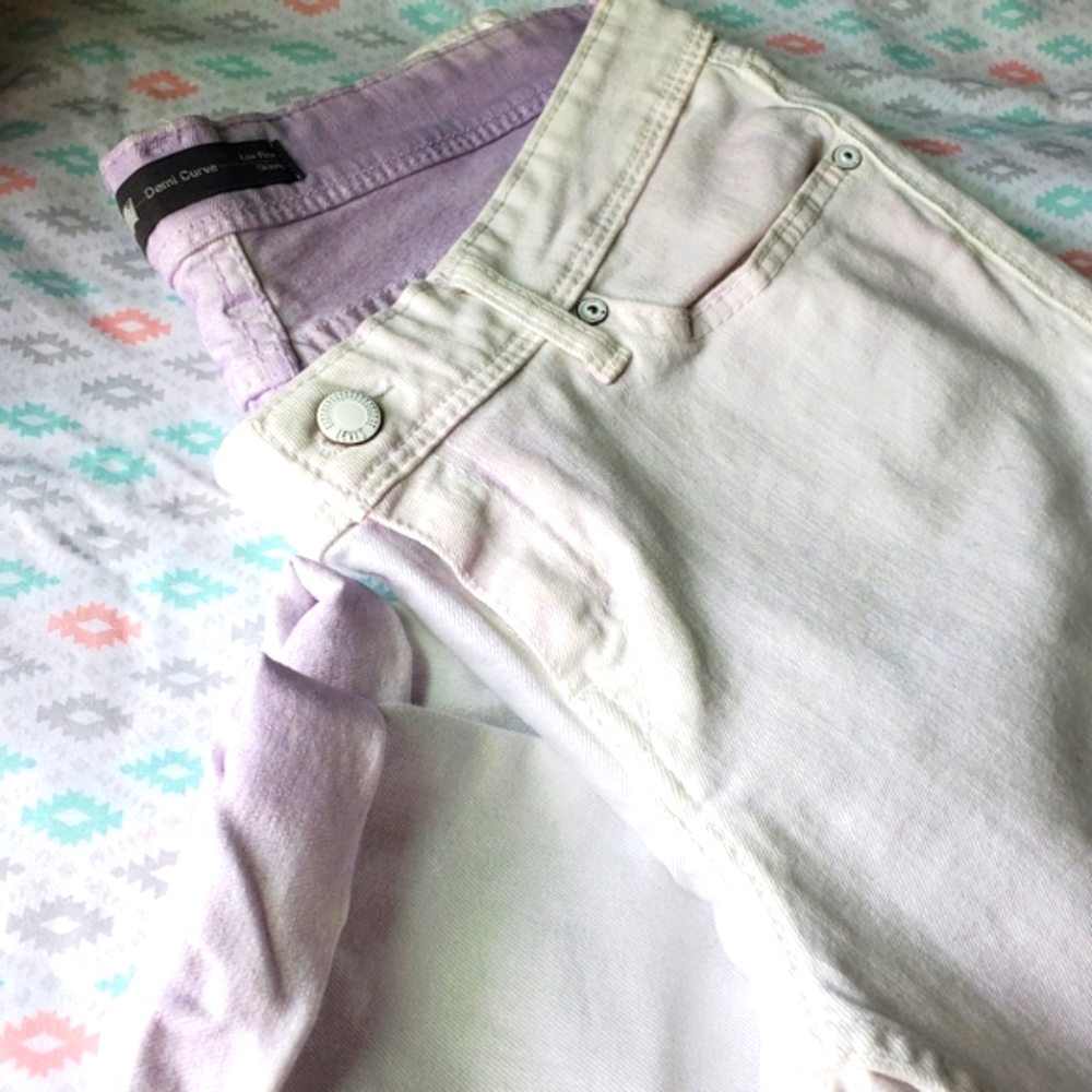 Custom Dyed Levi's Demi Curve White Denim Jeans 9